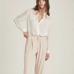 Reiss Ivory Blouse and Cream Trousers